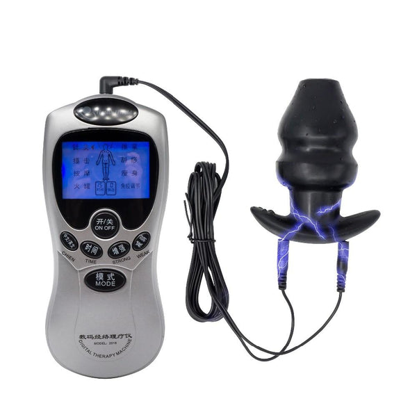 Electric Shock Plug Masturbator Anal Dilator Hollow Peep Hole Electro & Medical Play
