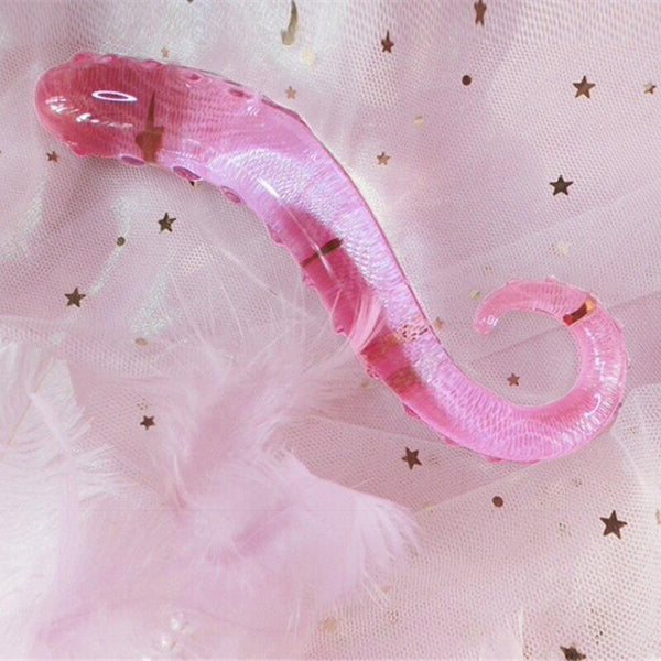 Seahorse Crystal Pink Pyrex Glass Dildo Spot Simulator Sex Toy Glass Dildos