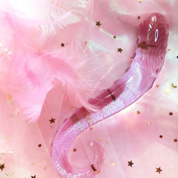 Seahorse Crystal Pink Pyrex Glass Dildo Spot Simulator Sex Toy Glass Dildos