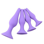 4Pcs / Set Anal Trainer Kit Soft Silicone Black Or Purple Butt Plug