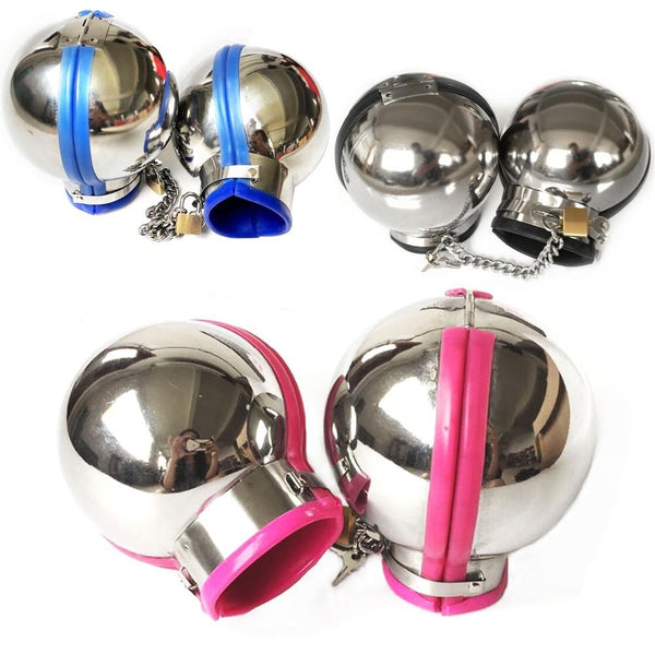 3Pcs Stainless Steel  Hood Ball Cuffs Sensory Deprivation Restraints  Restraint Kits & Sets
