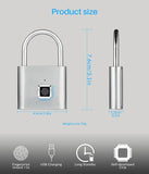 Smart Fingerprint Padlock Anti Theft Portable Black White Lock For Safety