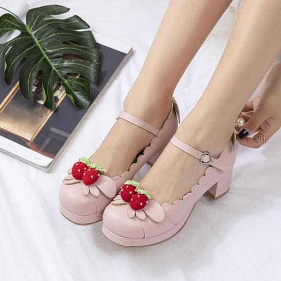 Berry Babe Mary Janes Lolita Shoes Heels