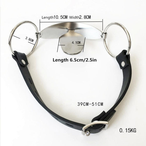 Full Steel Tongue  Restraint Mouth Plug Gag Gags