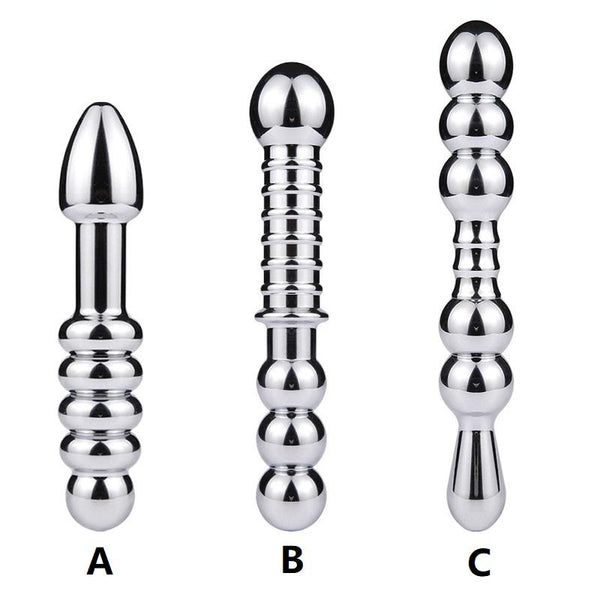 3 Styles Large Metal Anal Beads Butt Plug Dildo Sex Toy Non Vibrating Butt Plugs