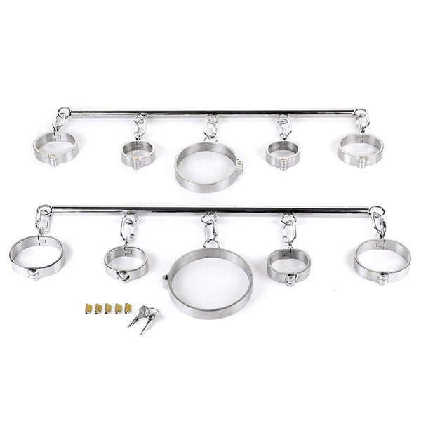 Stainless Steel Spreader Bar Shackles With Collar And Cuffs  Toys Spreader Bars