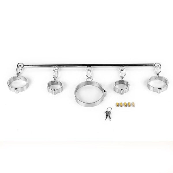 Stainless Steel Spreader Bar Shackles With Collar And Cuffs  Toys Spreader Bars