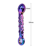 Long Glass Crystal Butt Plug With Pull Ring Anal Sex Toy
