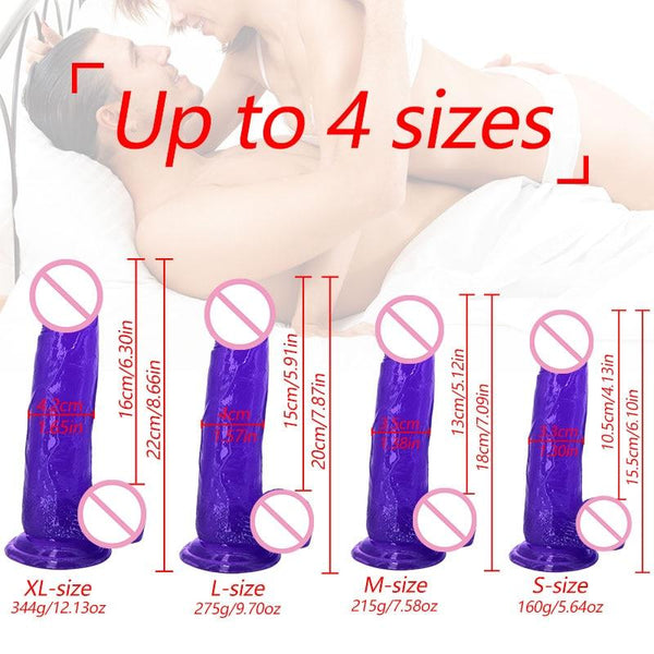 Jelly Realistic Flexible  Dong  And Balls Dildo Suction Cup Realistic Dildos