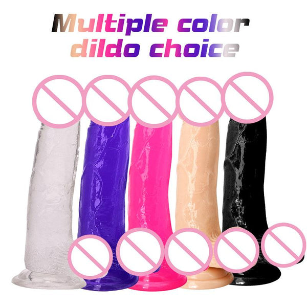 Jelly Realistic Flexible  Dong  And Balls Dildo Suction Cup Realistic Dildos