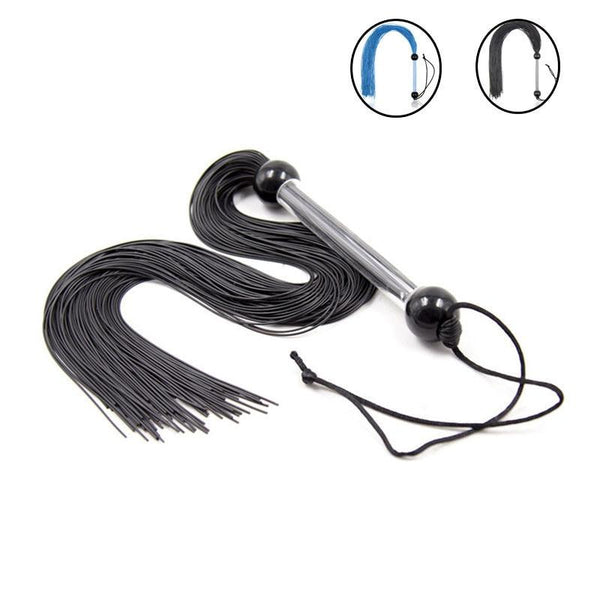 Black / Blue Silicone Tails Flogger Riding Crop Sex Whip Impact Toy  Floggers