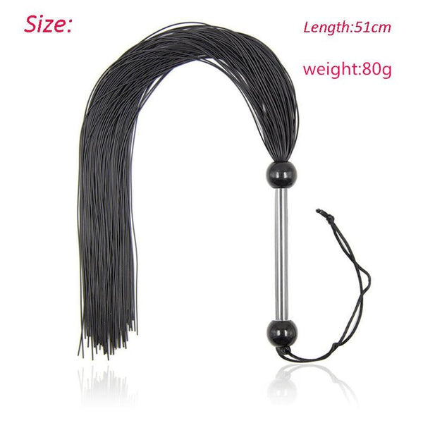 Black / Blue Silicone Tails Flogger Riding Crop Sex Whip Impact Toy  Floggers