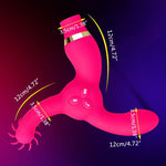 3 In Pink Sucking Vibrating Licking Vibrator Rechargeable Clitoral Suction