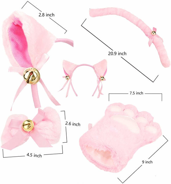 Kitten Cosplay Costume Cat Tail Ears Collar Paws Gloves Anime Lolita Gothic Set Anime Costumes Women
