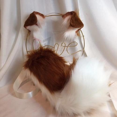 Border Collie Puppy Ears Headband And Tail  Pet Cosplay Pet Play