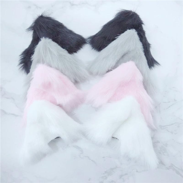 Lolita Cosplay Faux Fur Ears Hairclips Anime Neko Costume Clip Ddlg Abdl