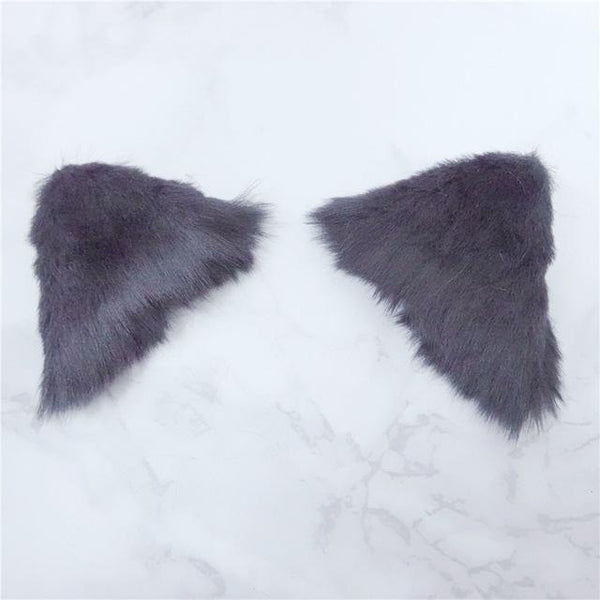 Lolita Cosplay Faux Fur Ears Hairclips Anime Neko Costume Clip Ddlg Abdl