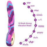 10 Speed Dildo Heating Vibrator G Spot Clitoral Stimulator Colourful Sex Toy