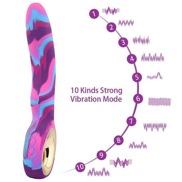10 Speed Dildo Heating  G Spot Clitoral Stimulator Colourful Sex Toy G Spot s
