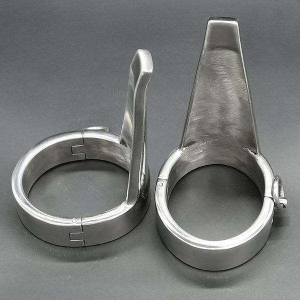 Stainless Steel Heavy  Ankle Cuffs Foot Torture Forced Wear Heels Cuffs & Shackles
