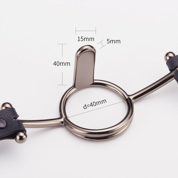 Leather Metal O'ring Tongue Depressor Deep Throat Training Gag  Gags