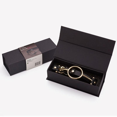 Leather Metal O'ring Tongue Depressor Deep Throat Training Gag  Gags