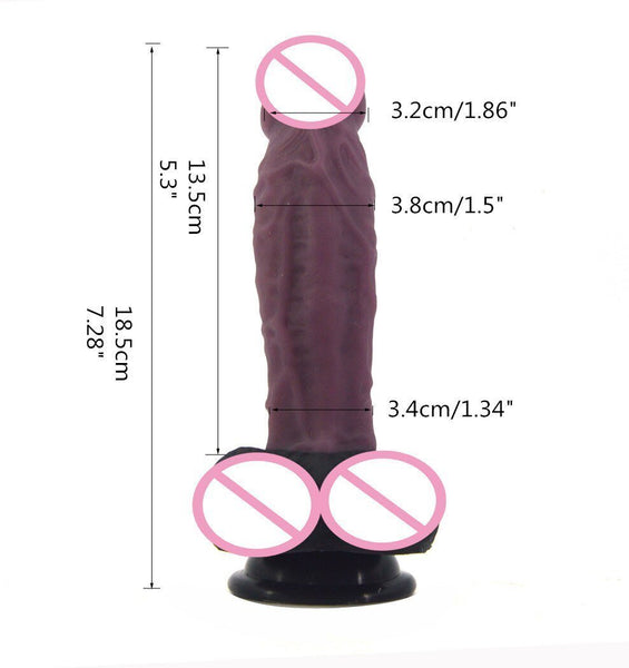 Silicone Realistic Dildo Dong 18.5Cm Butt Plug Pink Realistic Dildos