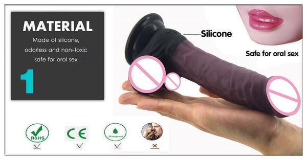 Silicone Realistic Dildo Dong 18.5Cm Butt Plug Pink Realistic Dildos