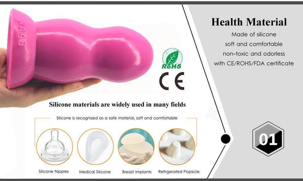 Faak Silicone Butt Plug 15.2Cm 6.8Cm Thick Anal Dildo Dong Black Pink Skin Colour Realistic Dildos