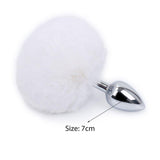 White Or Pink Bunny Tail Butt Bdsm Pet Rabbit Cosplay Metal Anal Plug