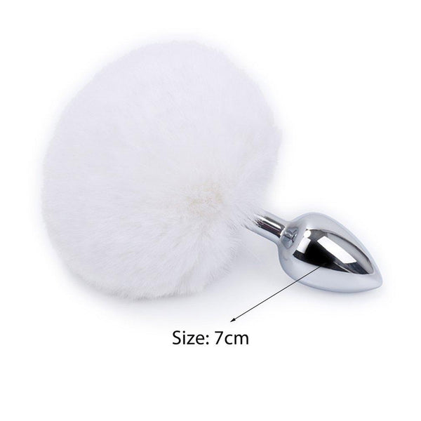 White Or Pink Bunny Tail Butt  Pet Rabbit Cosplay Metal Anal Plug Butt Plug Tails