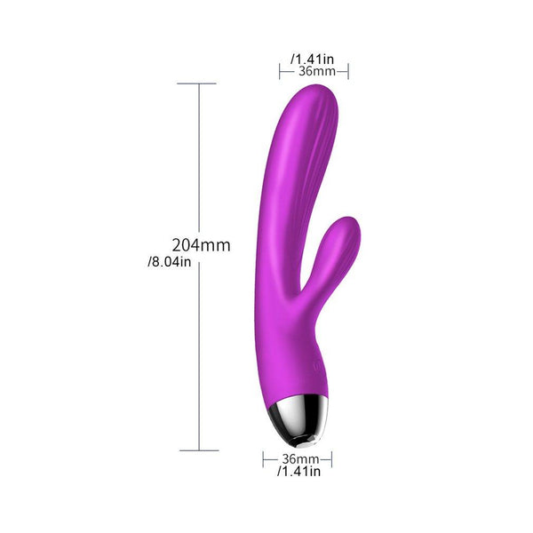 Purple Rabbit  Waterproof Usb Rechargeable 10 Modes Silicone Rabbit s
