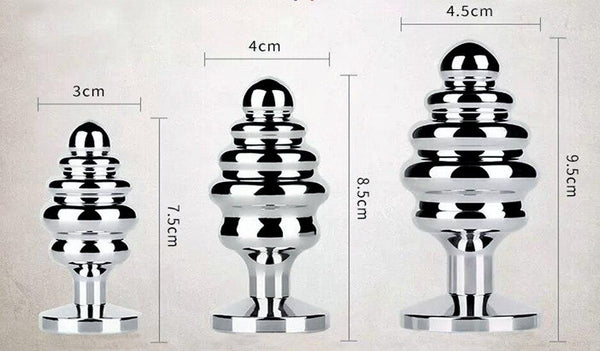 3Pcs / Set Spiral Flower Crystal Butt Plug Anal Sex Toys For Couples Non Vibrating Butt Plugs