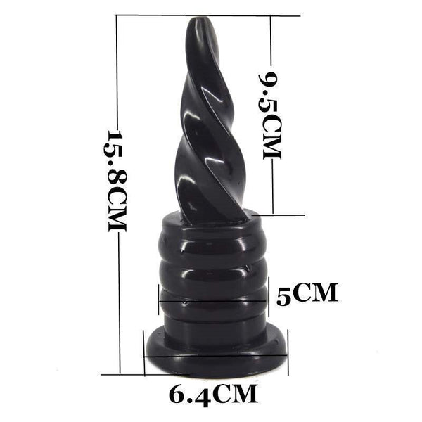 Faak 15.8Cm Black Ice Cream Dildo Rubber Butt Plug Thick Anal Sex Toy Non Vibrating Butt Plugs