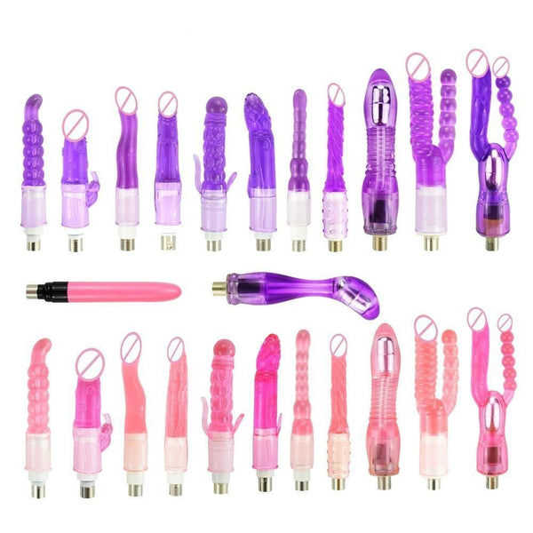 28 Types Pink Purple Dildos A2 / F2 Sex Machine Attachments