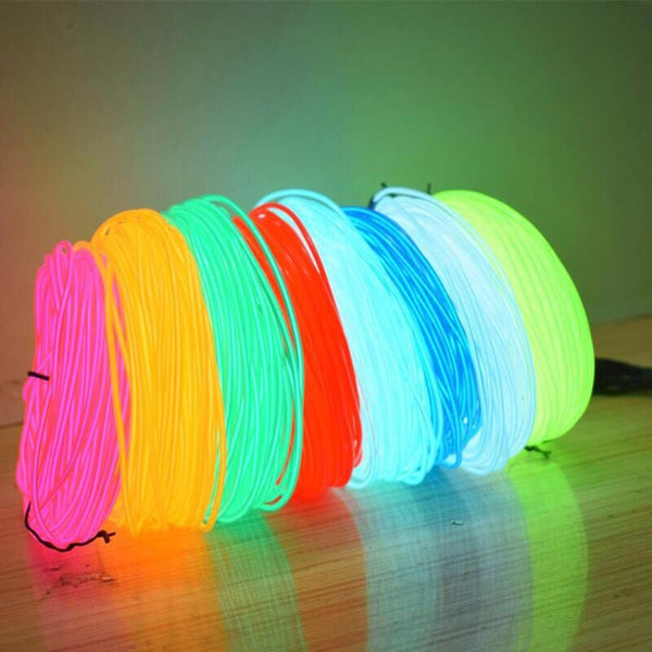 El Wire Glowing Neon Diy Decorations Dance Party Costumes 1M / 3M 5M Costume Lights