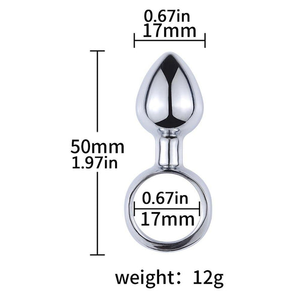 Metal Butt Plug With Pull Ring Safe Beginner Anal Sex Toys Women Non Vibrating Butt Plugs