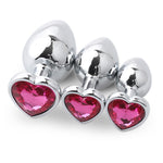 3 unids/set Butt Jewelry Heart Metal Anal Plug juguetes sexuales mujeres
