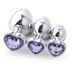 3 unids/set Butt Jewelry Heart Metal Anal Plug juguetes sexuales mujeres