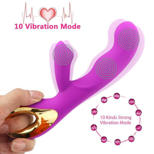 Fun Pink  G Spot Vibrating Rabbit Wand Silicone Usb Charging Sex Toys For Women Rabbit s