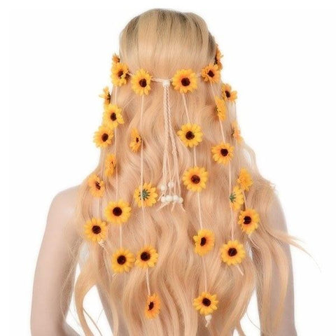 Boho Headband Sunflower Daisies Crown Women Hair Accessories