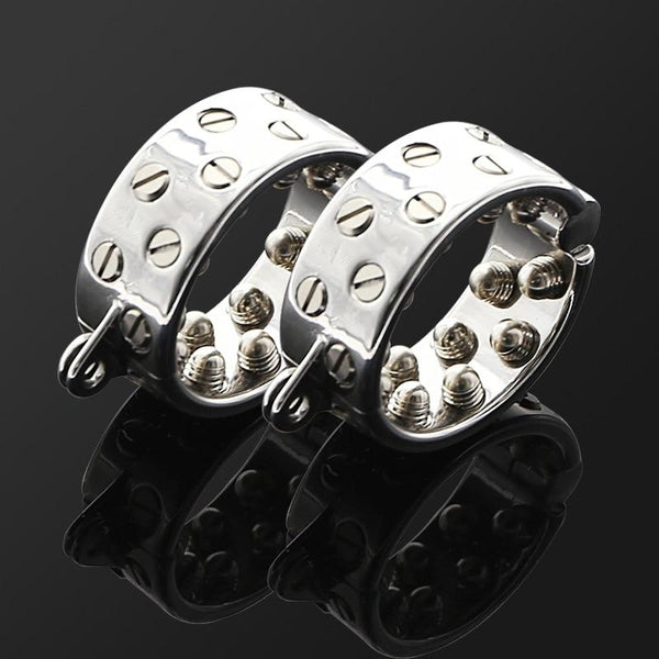 Round Spike Metal  Ring Scrotum Pendant Male  Chastity Device  Rings