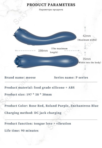 Rose Oral Licking Tongue Clitoris  Silicone Waterproof Sex Toy Women Clitoral s