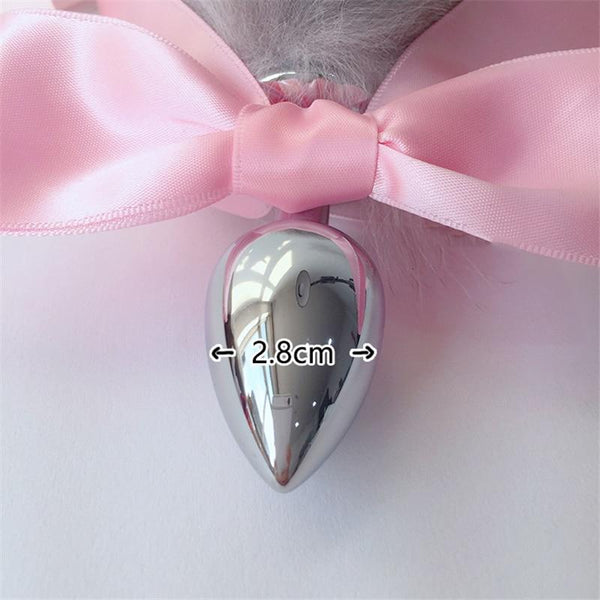 Neko Cat Ears Headband With Fox Or Kitten Tail Metal Butt Plug  Cosplay Butt Plug Tails