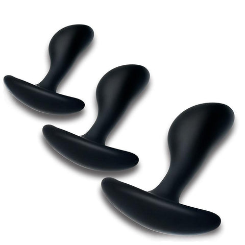 3Pcs / Set Black Silicone Butt Plug Anal Vagina Prostate Massager Sex Toys