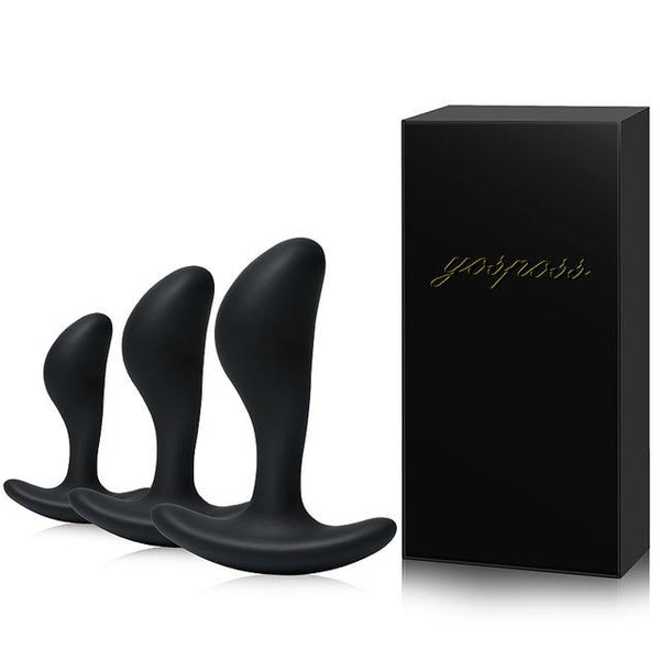 3Pcs / Set Black Silicone Butt Plug Anal Vagina Prostate Massager Sex Toys Prostate Stimulators