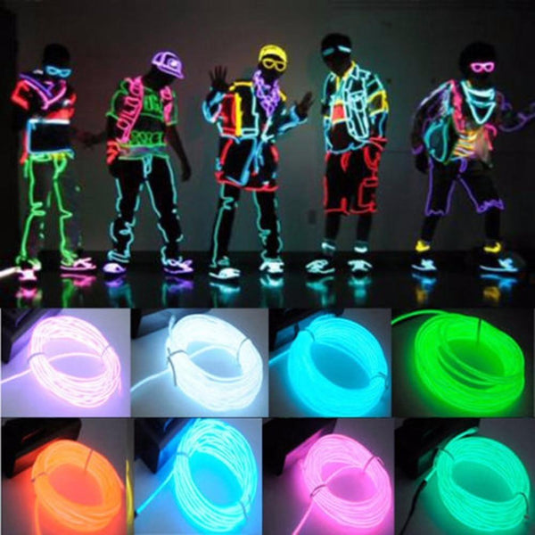 El Wire Glowing Neon Diy Decorations Dance Party Costumes 1M / 3M 5M Costume Lights