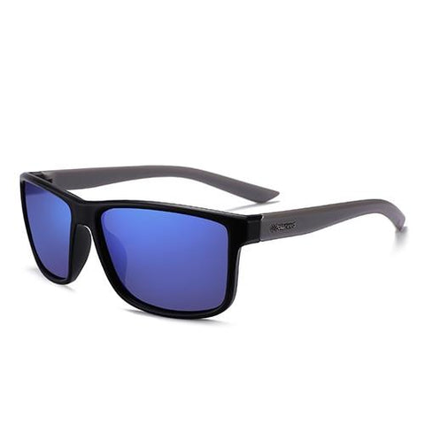 Black Fashion Frames Blue Lens Polarized Eyewear For Men Sunglasses