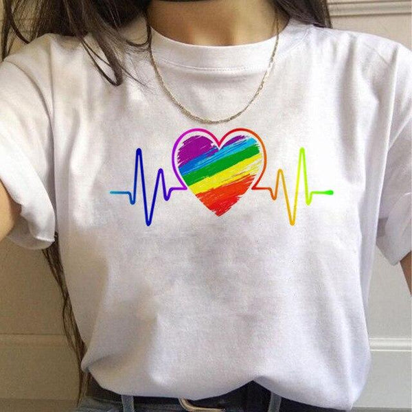 17 Designs Gay Pride Rainbow Harajuku Shirts For Women Tops