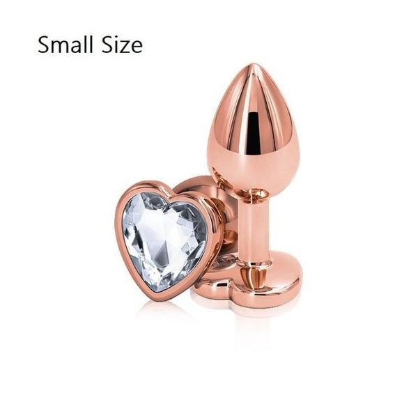 Rose Gold Metal Butt Plug Jewellery Rhinestone Anal Sex Toys Non Vibrating Butt Plugs